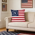 thumbnail image 2 of Independence Day Pillowcase 18x18 Inches 1PC, 4th of July Patriotic USA Flag Throw Pillow Cover, Memorial Day Farmhouse Decor Cushion Case for Couch Sofa Home&nbsp;Outdoor, 2 of 7