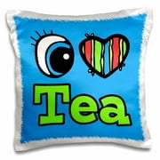 Bright Eye Heart I Love Tea 16x16 inch Pillow Case pc-106615-1