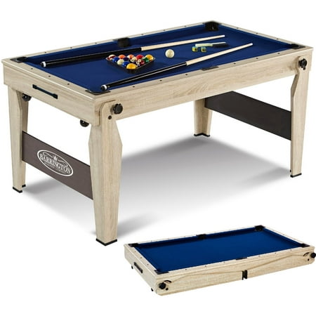 Barrington 5 Ft. Folding Billiard Pool Table with Cue Set and Accessory Kit, Folding Leg Design, Compact Storage, 60 Inch, Wood (Best Folding Pool Table)
