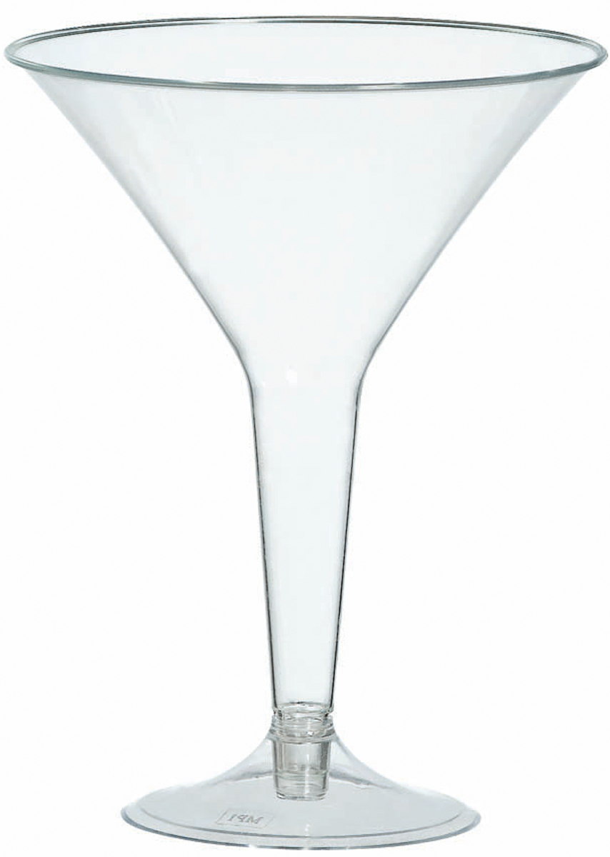 Plastic Martini Glasses, 8 oz, 20/Pkg