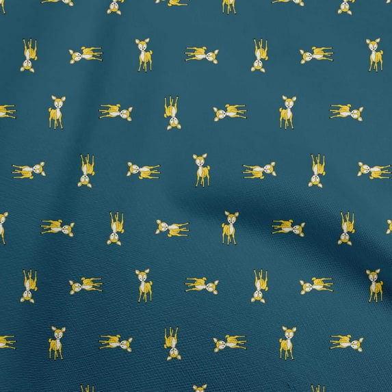 oneOone Polyester Spandex Teal Blue Fabric Animal Dress Material Fabric Print Fabric By The Yard 56 Inch Wide