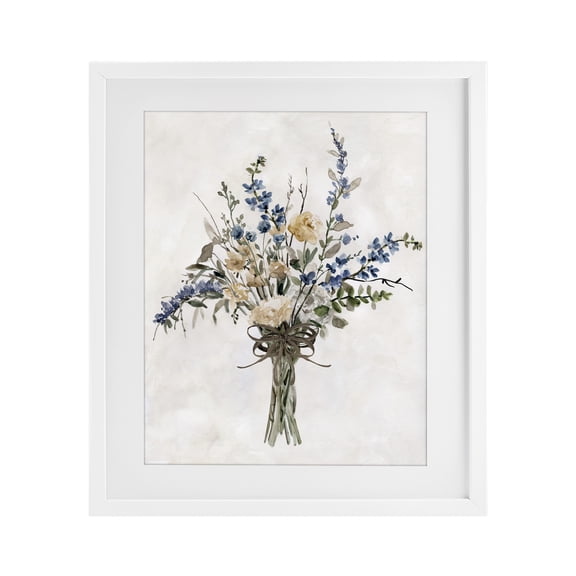 Stupell Industries Traditional Subdued Flower Bushel White Framed Print Under Glass, 13 x 16, by Carol Robinson