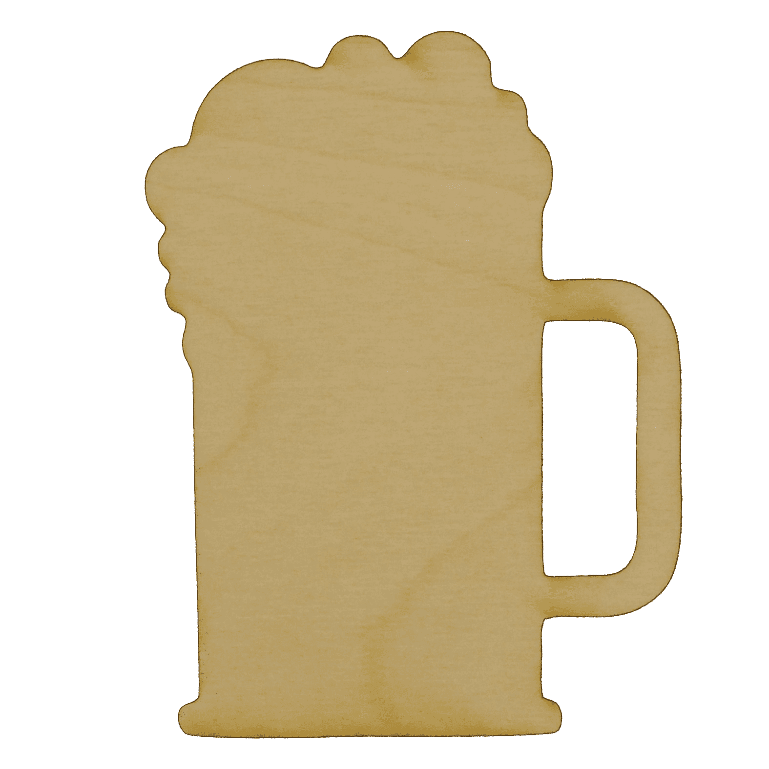 Unfinished Foaming Beer Mug Wood Cutout (1/4