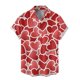 thumbnail image 3 of Camisa hawaiana de moda para hombre, blusa informal con botones para playa, verano, día de San Valentín, estampado 3D, corazón de amor, manga corta, ropa, 3 of 5