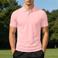 thumbnail image 3 of Luvrsol Mens T Shirt Solid Basic Turndown Collar Short Sleeve Regular Fit Plain Cotton Daily Tops S-3XL, 3 of 8
