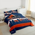 thumbnail image 3 of Homewish Football Sport Game Queen Comforter Set,Rugby City Bedding Sets,Orange Deepblue Bedding Comforter Set For Kids,Luxury Bedroom Decor Reversible,3 Pieces, 3 of 8