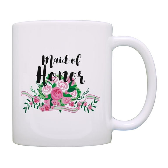 ThisWear Wedding Gifts for Women Maid of Honor Gift Bridesmaid Mug Floral Bridesmaid Coffee Mug Multi