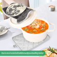 thumbnail image 3 of Yayeee Pot Holders Kitchen Heat Resistant with Pocket 7"x9.8" Cotton Oven Cooking Hot Pads, Beige Moon, 3 of 7