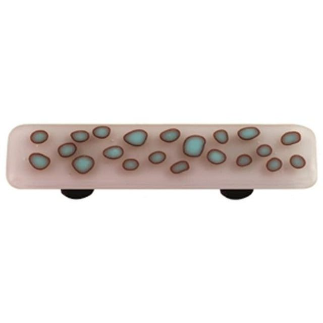 Hot Knobs HK6006-PA Reactive Clear Neo-Lavender Rectangle Glass Cabinet Pull - Aluminum Post