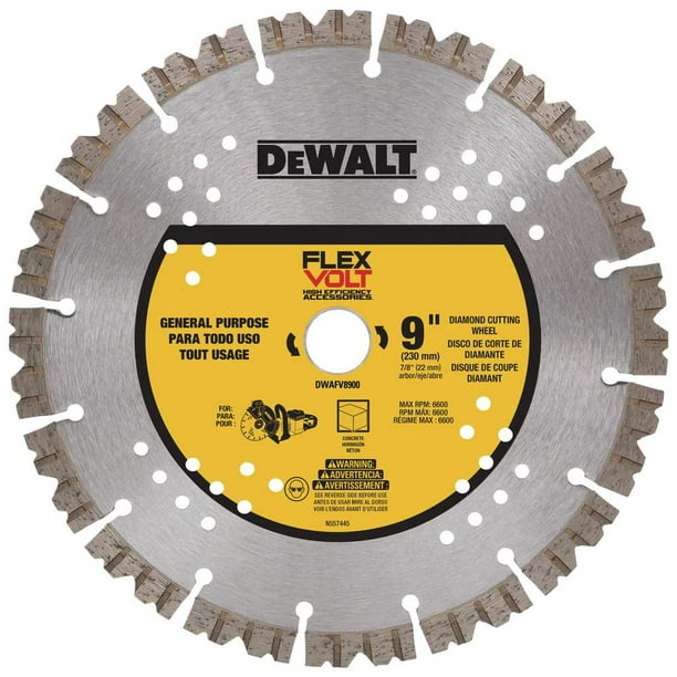 Disco de corte diamantado DEWALT DWAFV8900 FLEXVOLT de 9 pulgadas