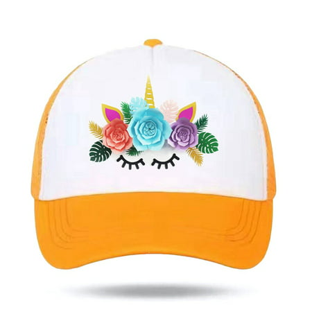 KABOER Kids Girls Cute Unicorn Pattern Mesh Baseball Cap Hat Adjustable Cap