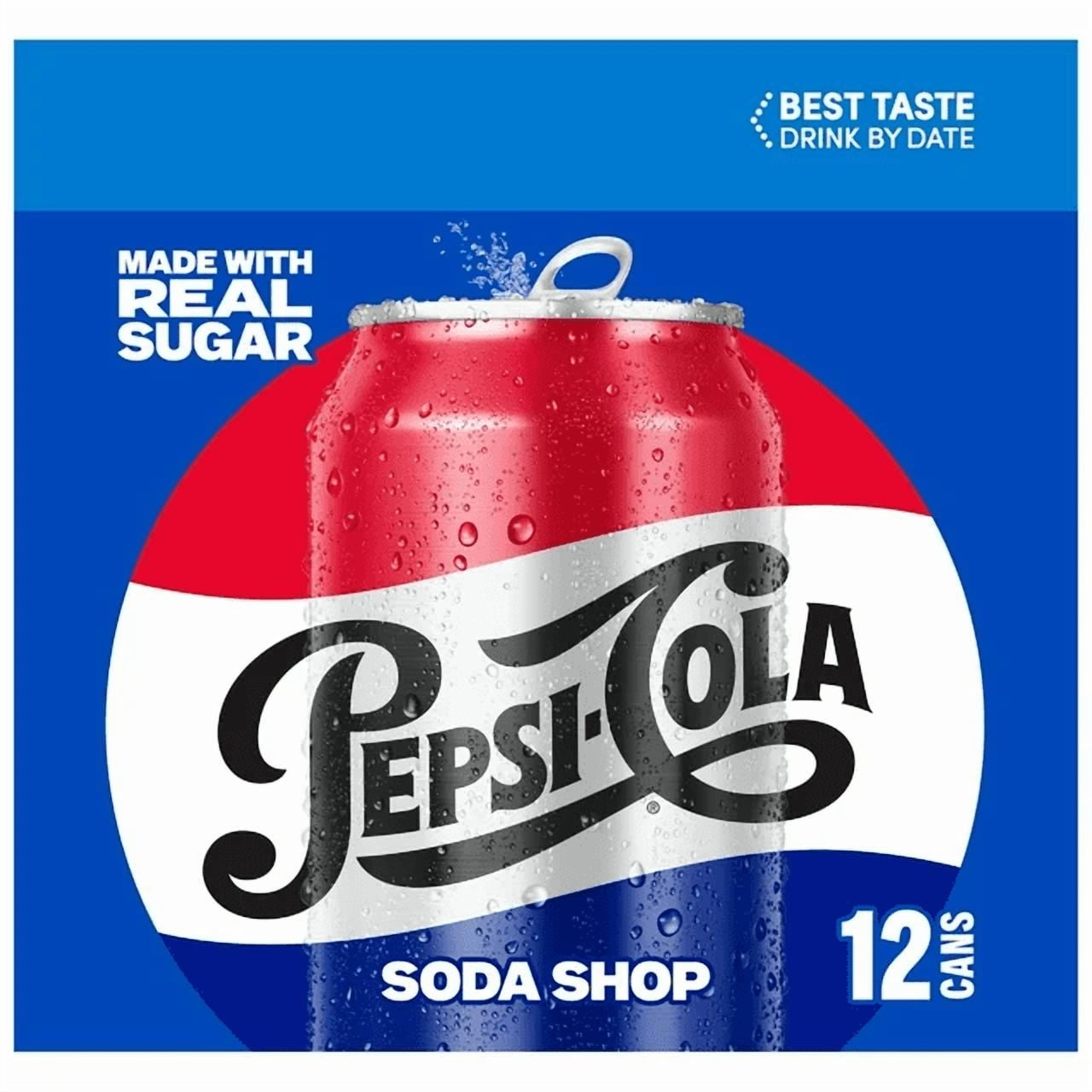 Pepsi Made with Real Sugar Cola 12 fl oz (Pack of 18)