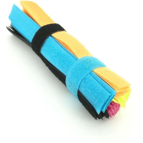 50pcs Colourful Reusable Fastening Wire Cable Ties Organizer Cord Cable Tie Rope Holder for Laptop PC TV 7 Inch (Multi-Colour)