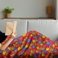 thumbnail image 3 of Flower Soft Flannel Fleece Throw Blanket, Colorful Blooming Daisies on a Warm Colored Background Rainbow Wildflower Pattern, Cozy Plush for Indoor and Outdoor Use, 70" x 90", Multicolor, by Ambesonne, 3 of 5