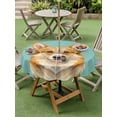 thumbnail image 4 of Outdoor Tablecloth with Umbrella Hole for Patio/Picnic/Party/Camping, Green Dog Waterproof Table Cloth Round Cover Washable, Funny Animals Modern Art (Dia 60"), 4 of 8