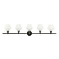 thumbnail image 3 of Gene 5 light Black and Frosted white glass Wall sconce, 3 of 5