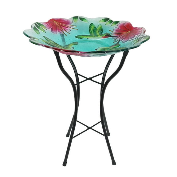 Briarwood Lane Hummingbirds Glass Bird Bath