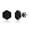 Black Plated, variant on Men's Black Plated Hexagon Earrings in Stainless Steel - Simulated Diamond CZ Stud - Hypoallergenic Earrings for Men - Unqiue Stud Earrings for Him
