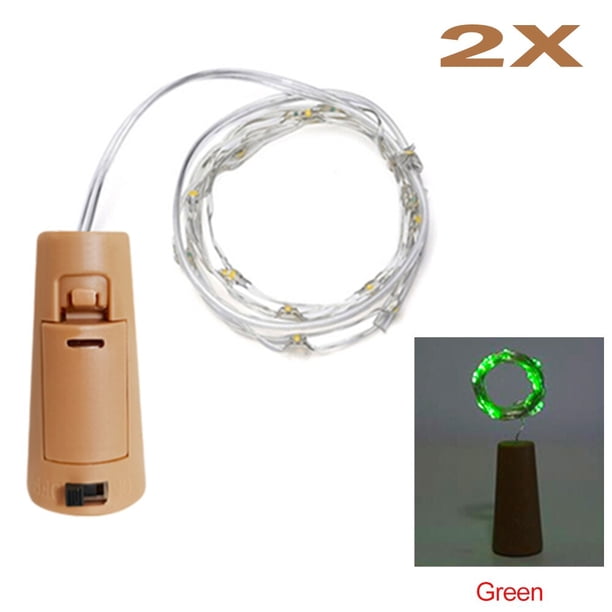 Cadena de luces LED para botella de vino, guirnalda de luces de hadas para vacaciones, árbol de Navidad, decoración de fiesta de boda, Bar, 2 piezas, 2M, 3M