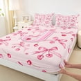 thumbnail image 4 of Manfei Girly Cherry Bow Design Queen Sheet Sets For Girls,Letter J Alphabet Initial Bed Set,4pcs, 4 of 6