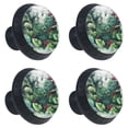 thumbnail image 2 of 4 Pcs Tropical Plants Knobs for Kitchen Cabinet Cupboard Dresser Bookcase Drawer Pulls Handles Round Home Decor, 2 of 8