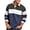 Navy, variant on Miluxas Men's Color Block Striped Print Long Sleeve Shirt Tops Button Down Collared Shirt Golf Casual Shirts Tops Navy