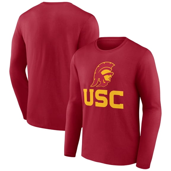 Men's Cardinal USC Trojans Lockup Team Long Sleeve T-Shirt