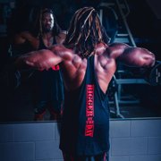 5% Nutrition Rich Piana Bigger By The Day Men's Sleeveless Bodybuilding Shirt, Black Y-Back Tank Top