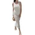 thumbnail image 1 of Coduop Women Crochet Cover Up Backless Maxi Dress,Long Fishnet Knitted Bikini Coverup Tank Dresses, 1 of 9