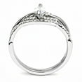 thumbnail image 3 of Womens Silver Rings High polished (no plating) 316L Stainless Steel Ring with AAA Grade CZ in Clear DA133, 3 of 5