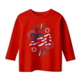 thumbnail image 5 of USA 250th Anniversary Shirt Girls Patriotic 4Th of July Graphic Print Three Quarter Sleeve Casual Tee Shirt for Toddler and Youth Kids Red 3 Years-4 Years, 5 of 5