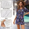 thumbnail image 5 of FKELYI Vintage Medusa Fish Print Women Cover Ups Round Neck Swimsuit Cover-Up Breathable Half-Sleeve Beachwear for Femals Summer Vacation Beach Dress, L, 5 of 6
