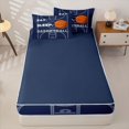 thumbnail image 4 of Homewish Basketball Ball Game Kids Zipper Full Size Comforter Sets with Fitted Sheet and 2 Pillowcases,Sport Theme Zipper Bedding Set For Boys,Navy Blue Reversible,4 Pieces, 4 of 7