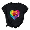 thumbnail image 2 of Short Sleeve T Shirts for Women Graphic T Shirts for Women Trendy Cotton Floral Blouses T Shirts, 2 of 3