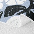 thumbnail image 5 of Homewish Vintage Daisy Floral Twin Quilt Set,Boho Geometric Art Twin Coverlet Set,White Blue,2pcs, 5 of 7