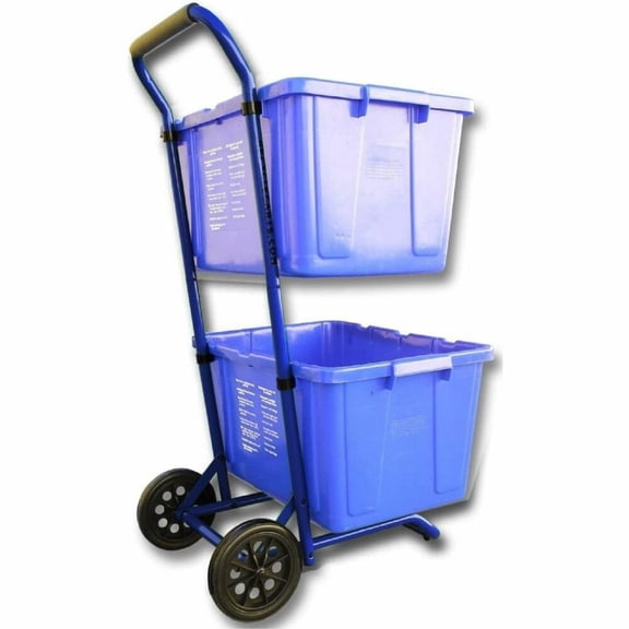 FIVESTAR Recycle Cart for Recycling Bins, 220 lbs Capacity, Steel, Blue