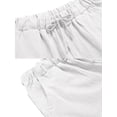 thumbnail image 2 of ebossy - Pantalones de algodón y lino para mujer, elásticos, cintura alta, cordón y pierna ancha, pantalones de yoga Palazzo, 2 of 3