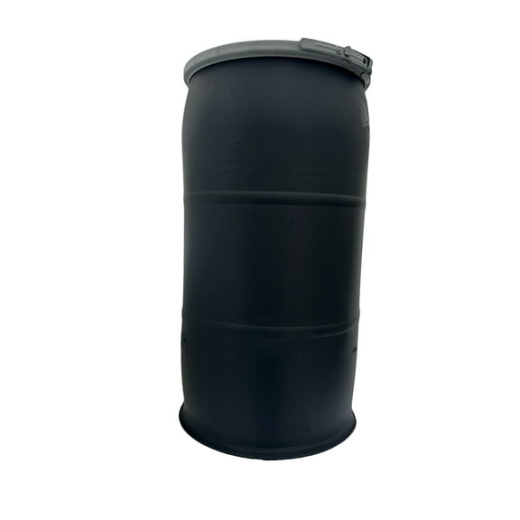 35 Gallon Reconditioned Open-Top Black Barrel