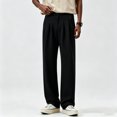 thumbnail image 2 of Men Modern Fit Stretch Dress Slacks Flat Front Business Office Pants S-XL, 2 of 9