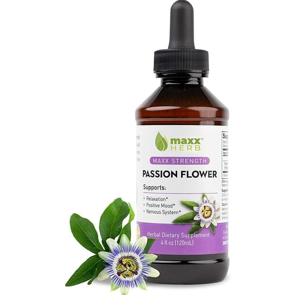 Maxx Herb Passion Flower Extract Stress Relief & Sleep Supplement, 4 Oz