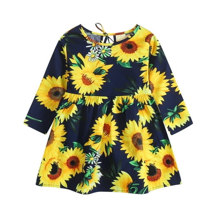 

Alueeu dress for girl Toddler Baby Kids Girls Spring Print Princess Dresses Casual Clothes