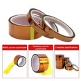 thumbnail image 2 of High Temperature Heat Resistant Polyimide Tape 90ft 5/10/15/20/25/30mm` P7E52, 2 of 7