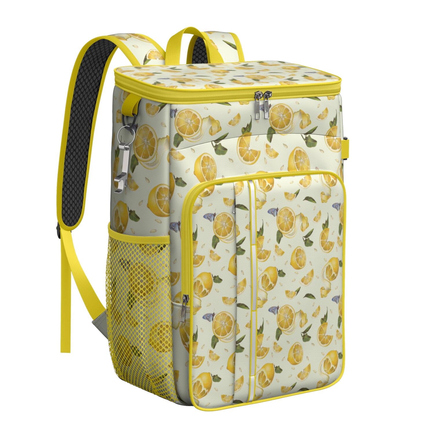 Modern Yellow Lemon Cooler Backpack - 20L Insulated Leakproof