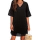 thumbnail image 3 of Women's Summer Ruffle Mid-Length Sleeve Mini Dress V Neck Tiered Chiffon Skirt, 3 of 3