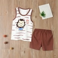 thumbnail image 6 of Otqutp Little Child Clothes Set 1-7 Years Children Sleeveless Vest T Shirt Top+Long Pant Outfit Elastic Waist Shorts Set 2Pcs Summer Clothes Set(U,6-7 Years), 6 of 7