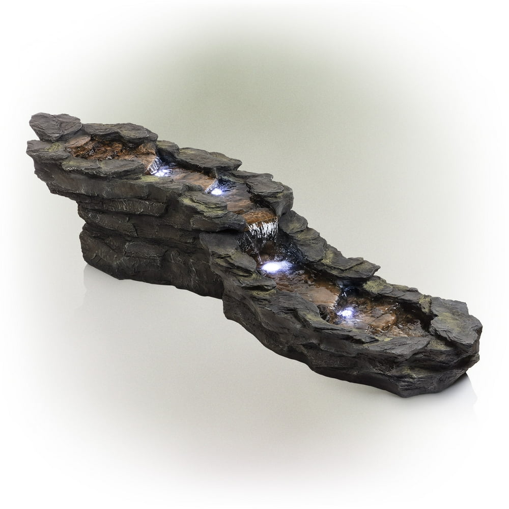 Alpine Corporation 19Inch Tiered Rocky River Stream Fountain with