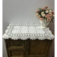thumbnail image 2 of Rectangular Cotton Handmade Crochet Lace Table Runner Doilies for Coffee Table Dresser Scarf Décor,2PC, 2 of 5