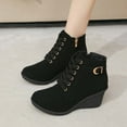 thumbnail image 6 of POROPL Ankle Boots for Women Chunky Wedge Shoes,Boots for Saving Size 5, 6 of 7