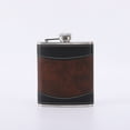 thumbnail image 3 of JGJJUGN Stainless Steel Hip Flask with Leather Sleeve - Portable Wine & Whiskey Bottle, Pocket-Friendly Design, Perfect for Hiking, Travel & Outdoor Use, 3 of 4