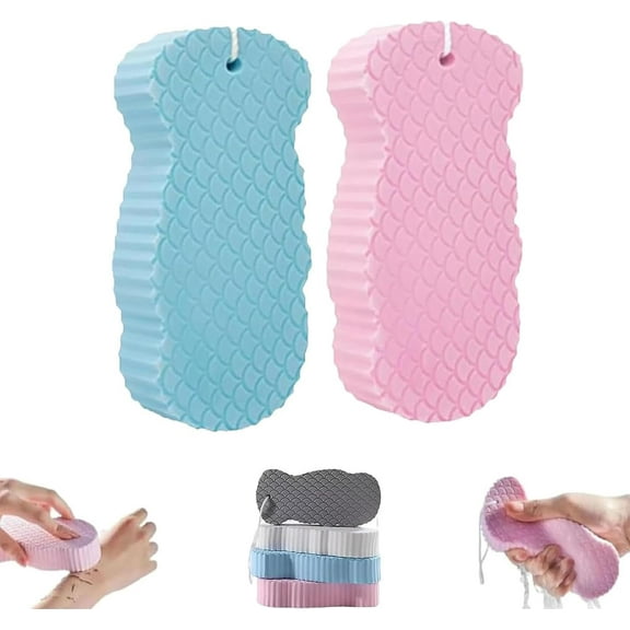 Magic Exfoliating Sponge, 3D Super Soft Exfoliating Bath Sponge, Skin Friendly and Reusable for Adults Children and Women Alternative to exfoliating Gloves A